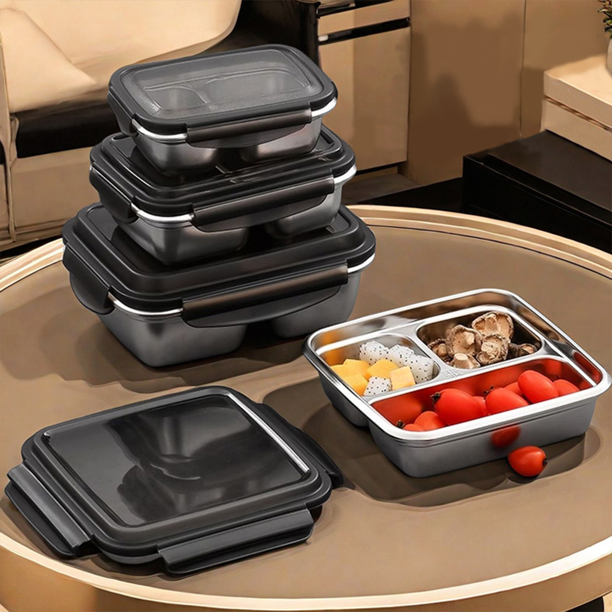 WORTHBUY 2/3 Grid 304 Kotak Ma - Meal Prep Bowl ulasan dan harga