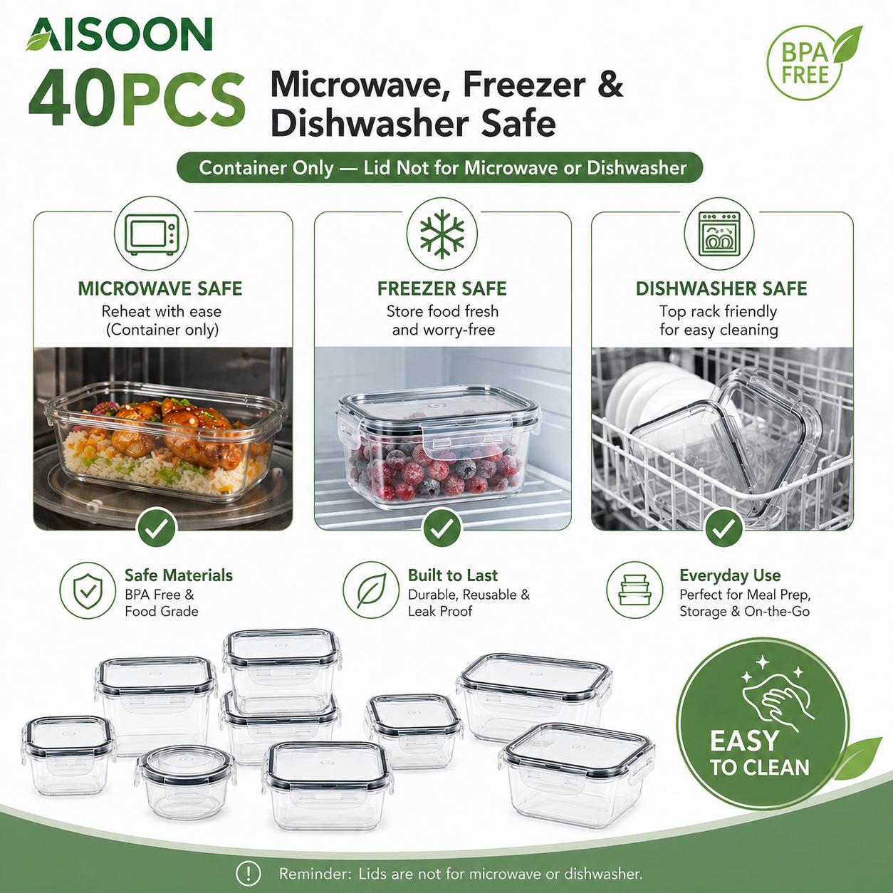 40 buah Set Wadah Penyimpanan  - Meal Prep Kitchen ulasan dan harga