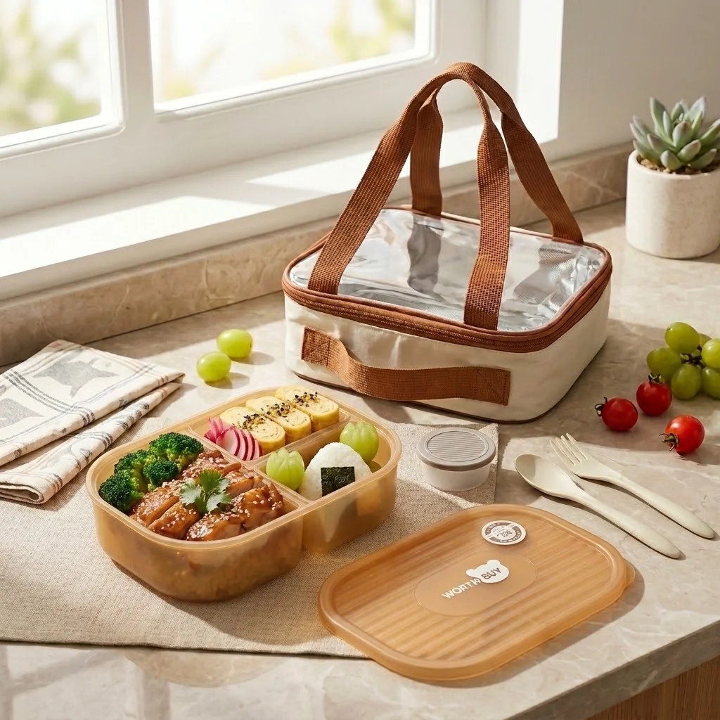 Kotak Bento Plastik dengan Sek - Meal Prep Or Prep Meal ulasan dan harga