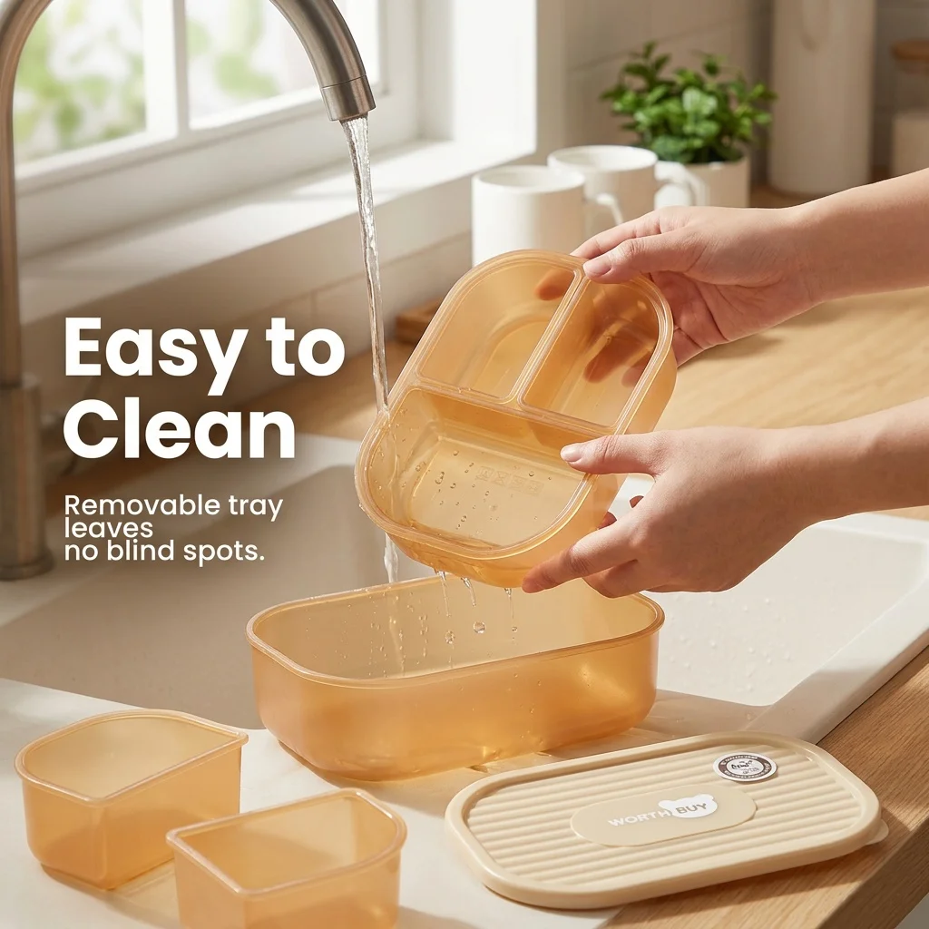 Kotak Bento Plastik dengan Sek - Meal Prep Or Prep Meal ulasan dan harga