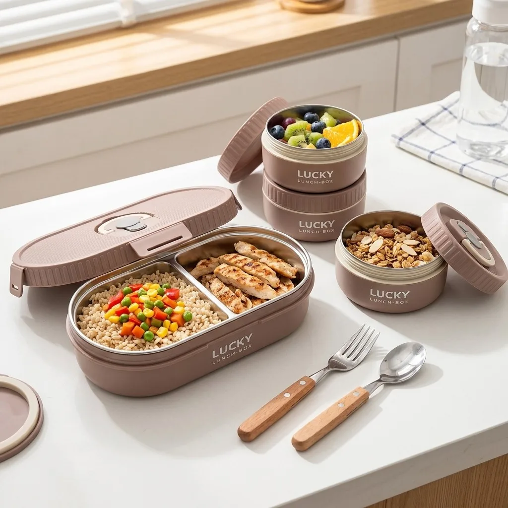 Kotak Bekal Bento Baja Tahan K - Meal Prep Or Prep Meal ulasan dan harga