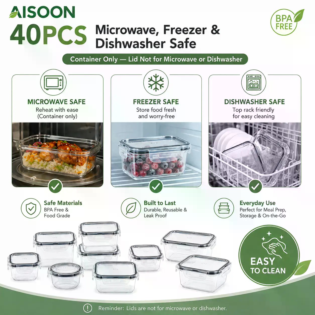 40 PCS Set Wadah Penyimpanan M - Meal Prep Kitchen ulasan dan harga