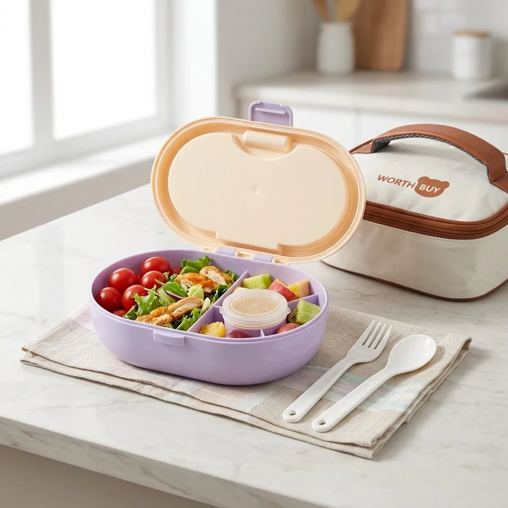 Kotak Bento Plastik dengan Sek - Meal Prep Or Prep Meal ulasan dan harga