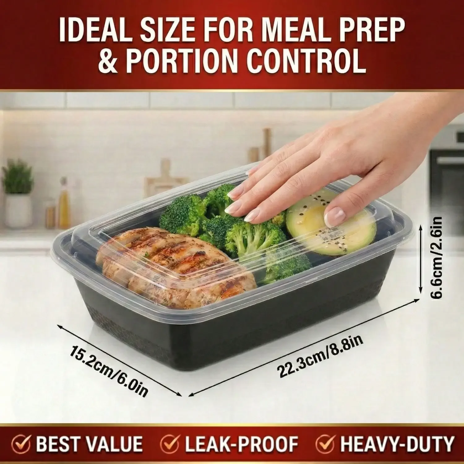 10/100 buah Wadah Makanan Pers - Meal Prep Kitchen ulasan dan harga