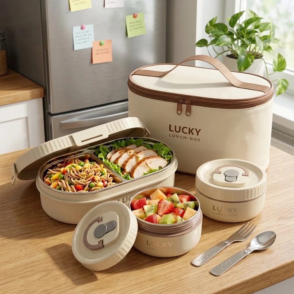 Kotak Bento Baja Tahan Karat 3 - Meal Prep Or Prep Meal ulasan dan harga